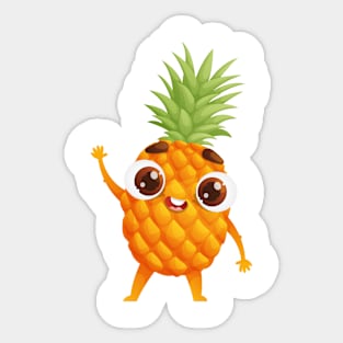 Cheerful Pineapple with Big Eyes Sticker